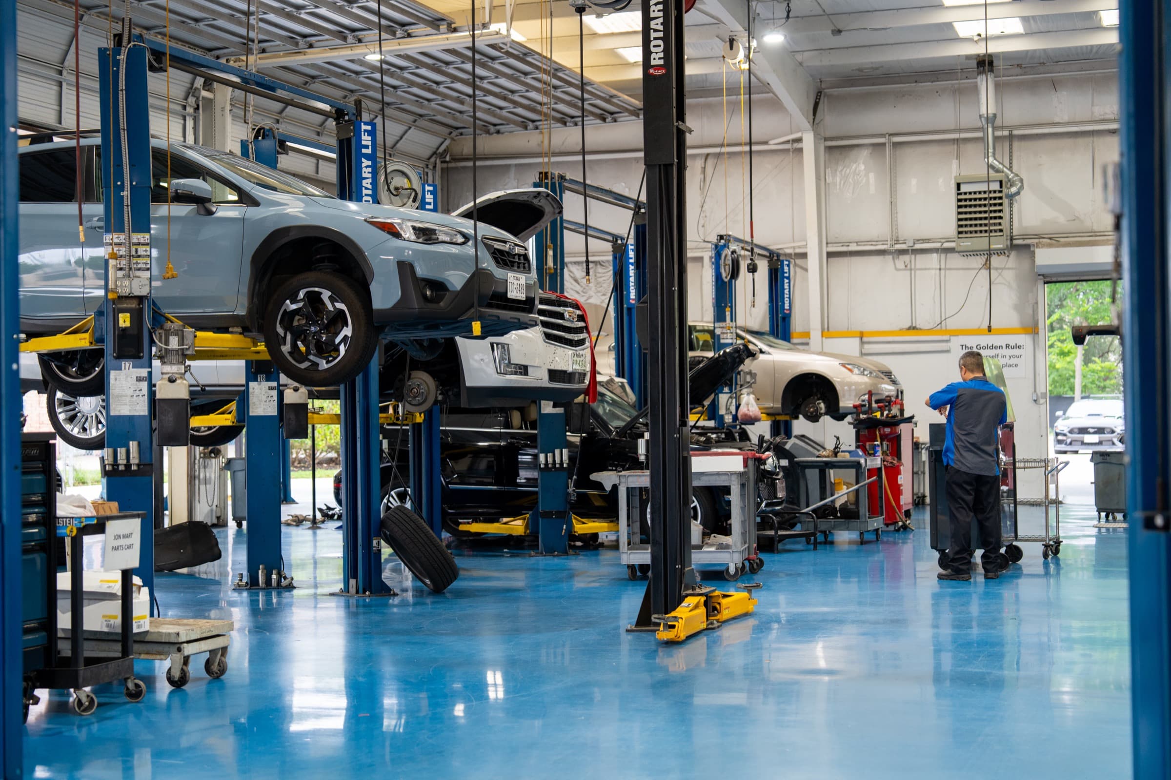 Adams Automotive shop floor in Houston
